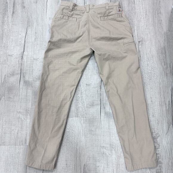 Carhartt Pants Mens 38x30 Khaki Canvas Work Utility Straight Leg 100095-285 - Picture 8 of 11